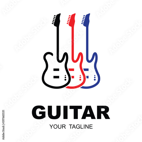 Music and band classic logo  guitar  music club vintage logo
