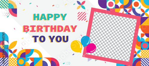 Happy birthday photo frame