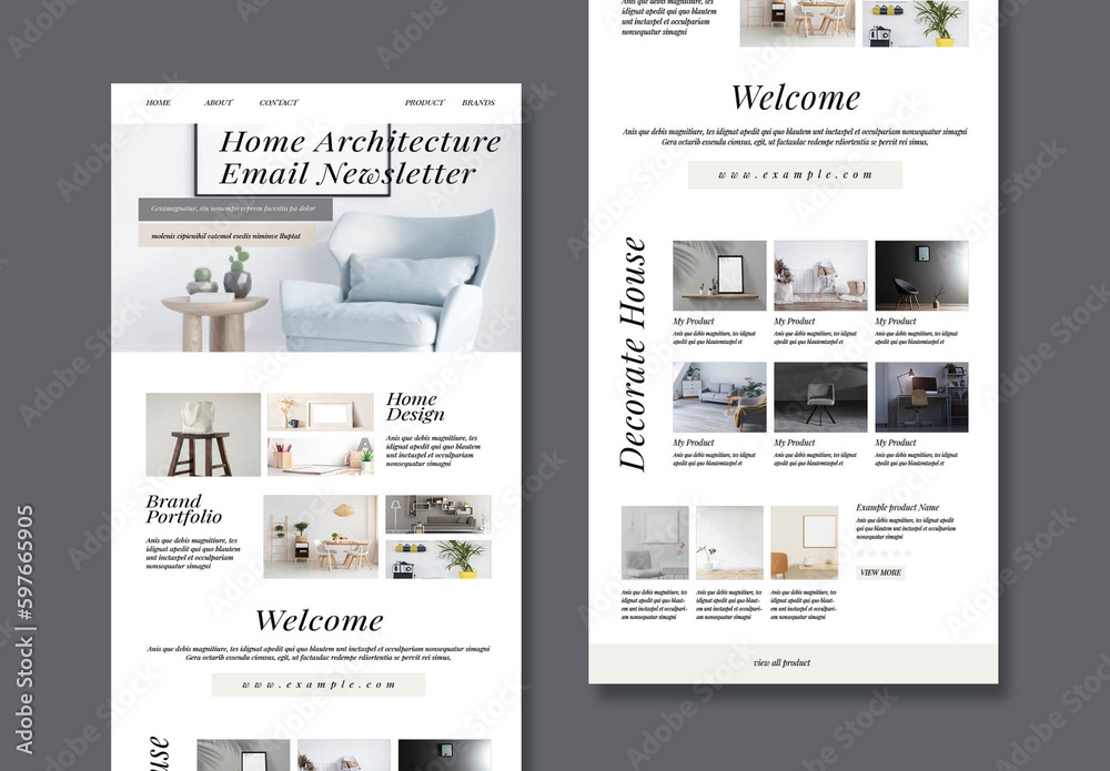 Architecture Email News Letter Layout Stock Template Adobe Stock