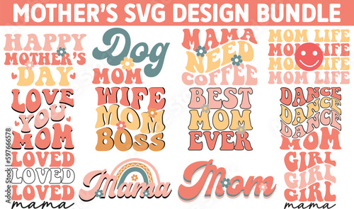 Retro mom svg bundle, mother's day svg bundle