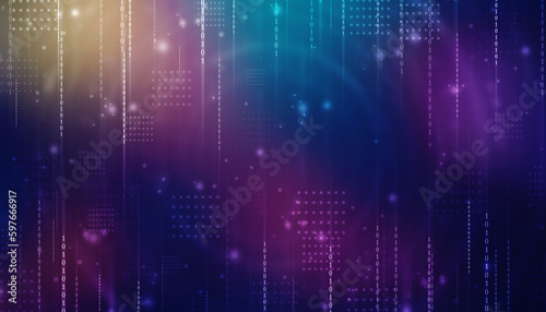 Binary Code Background  Digital Abstract technology background  flowing number one and zero text in binary code format in technology background. Internet Big data Concept