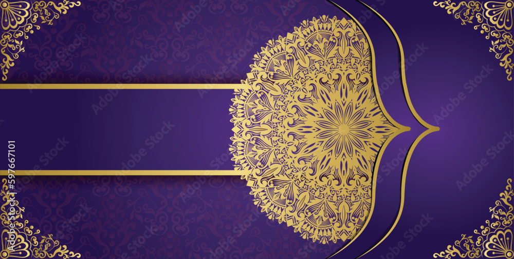 Arabesque style wonderful greeting and invitation card. Royal ornamental mandala design background. Decoration, Decorative, Ornament, Ornamental, India, Indian, invitation, Wedding, Anniversary,