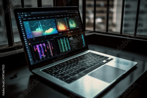 Wallpaper Mural laptop computer concept, generative ai Torontodigital.ca