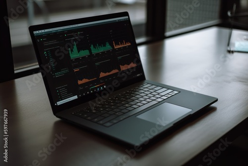 Wallpaper Mural laptop computer concept, generative ai Torontodigital.ca