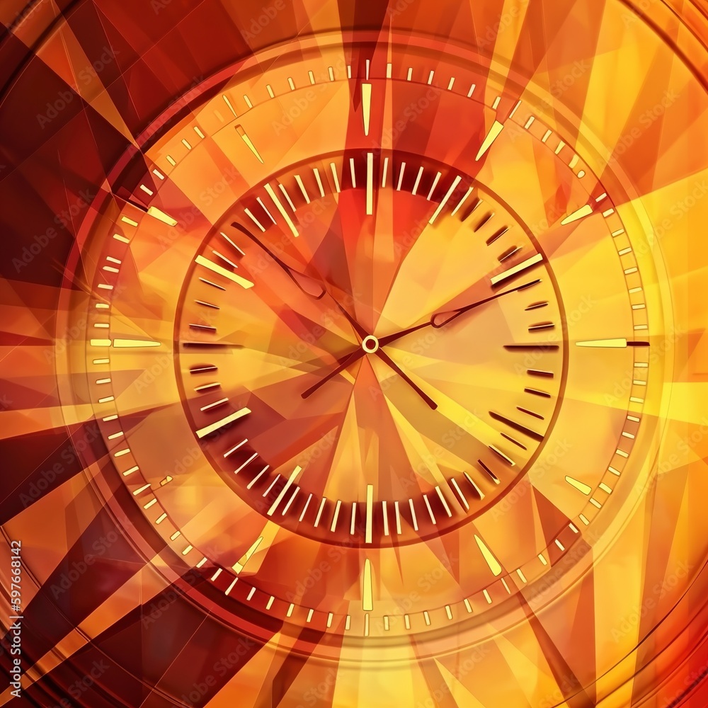 abstract background with circles clock on orange background. abstract background with circles clock on orange background.