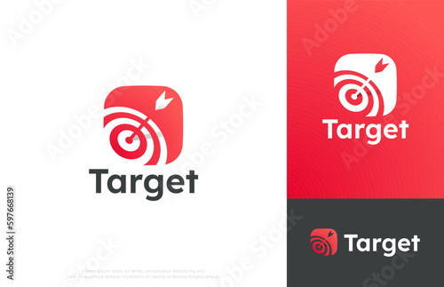 arrow right on target logo icon design