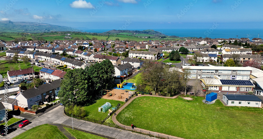 Aerial photo of Linn Primary School Larne Co Antrim Northern Ireland