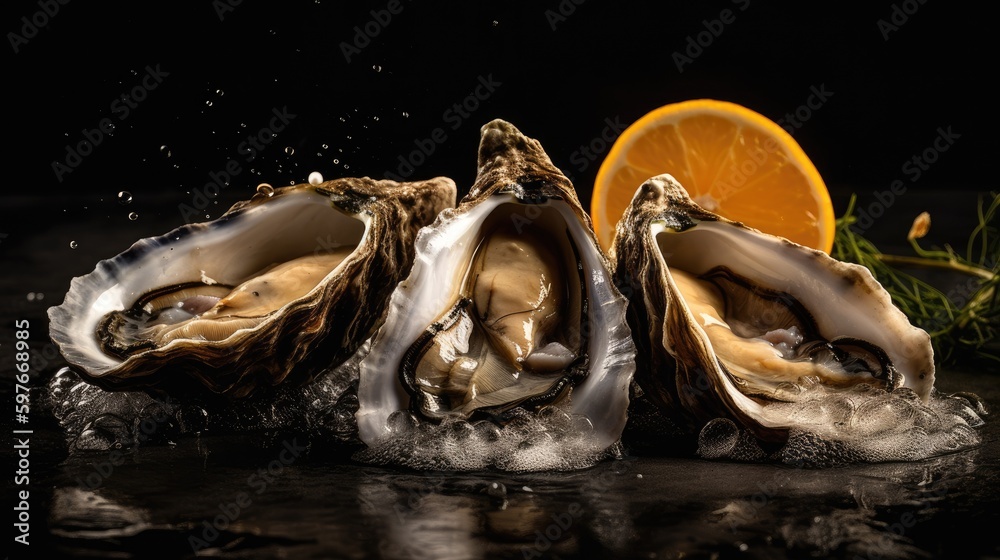 Delicious large oyster. Generative AI Delicious large oyster. Generative AI