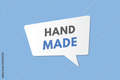 HandMade text Button. Hand Made Sign Icon Label Sticker Web Buttons