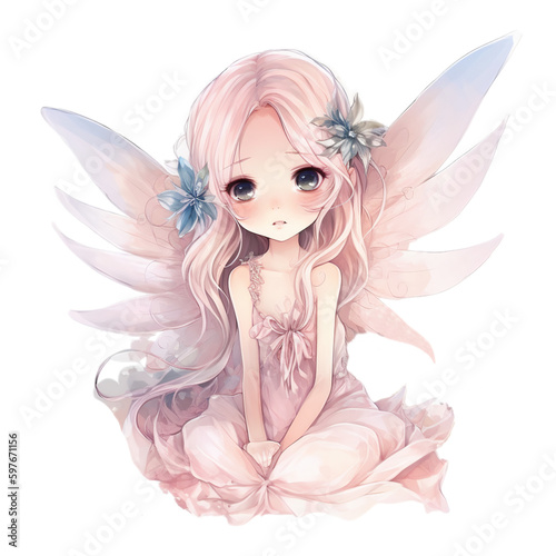 Cute fairy with wings,Ai