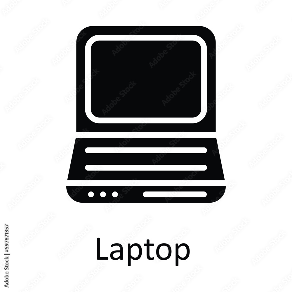 Laptop  Vector   Solid Icons. Simple stock illustration stock