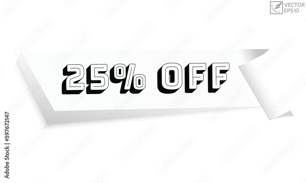 25% off banner design. 25% off icon. Flat style vector illustration. 25% off banner design. 25% off icon. Flat style vector illustration.