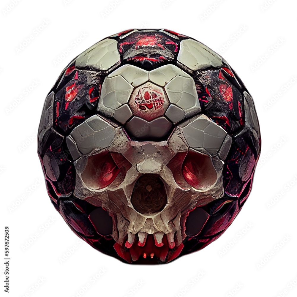 Generative AI abstract render of a football shaped skull Generative AI abstract render of a football shaped skull