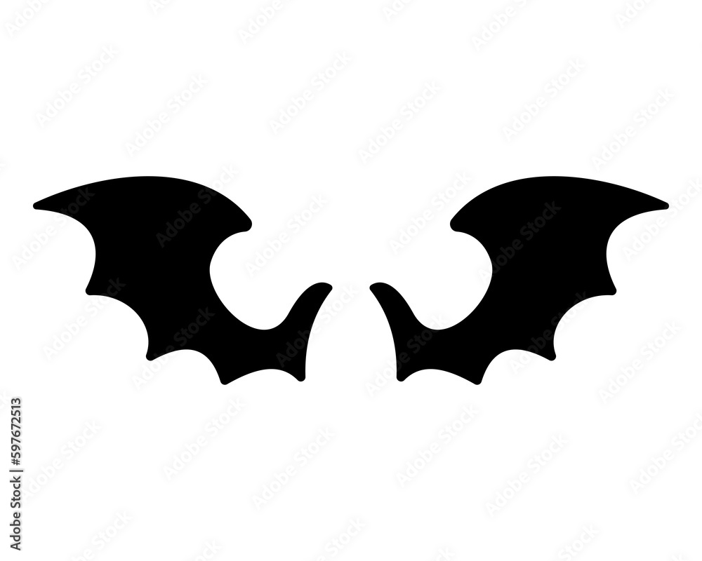 Fototapeta premium dark wing silhouette evil devil in the shadows Scary bat wings on Halloween night.