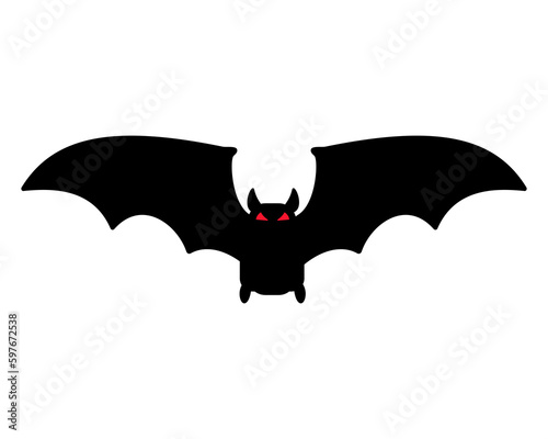 Bat silhouette with scary evil eyes. Vampire Victims on Halloween Night