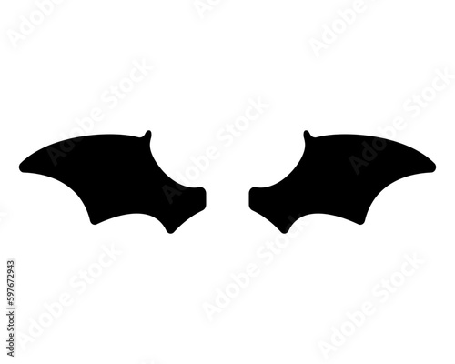 dark wing silhouette evil devil in the shadows Scary bat wings on Halloween night.