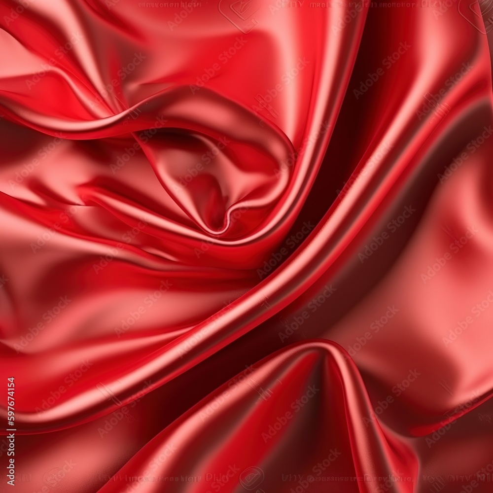 Fototapeta premium Close up red satin background.