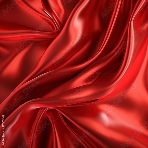 Close up red satin background.