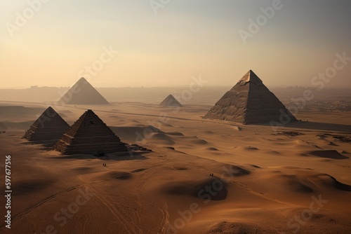 Egyptian Pyramids in Egypt  Stunning Scenic Landscape Wallpaper  Generative AI