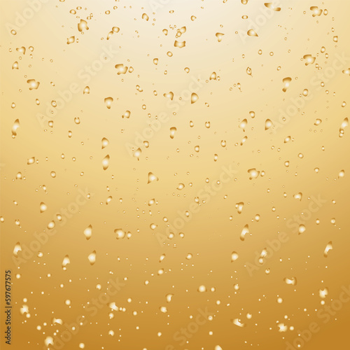 金色に輝く水滴がついているような背景のイラスト