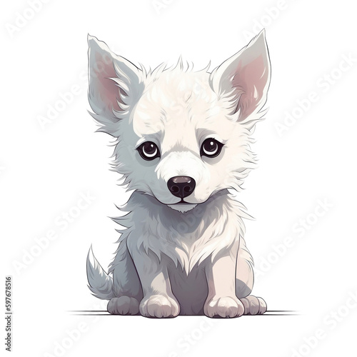 Illustration 2D cute dog character AI Generative © Tebha Workspace