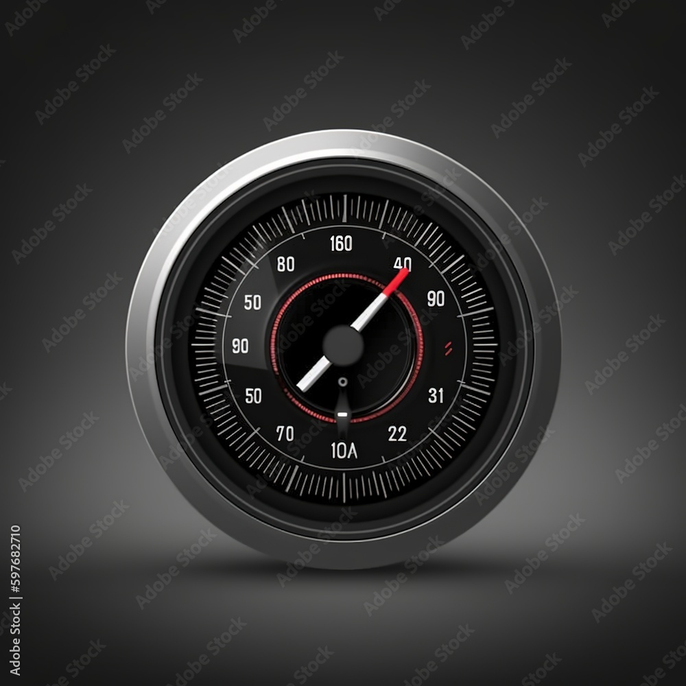 emblem for RPM performance, auto-speed rev symbol. Generative AI.