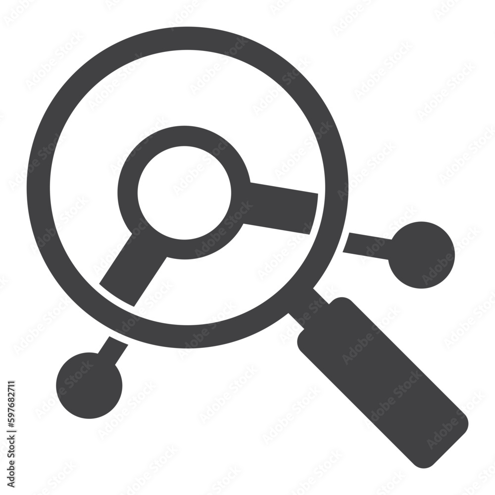 magnifying glass zoom point joint connection icon