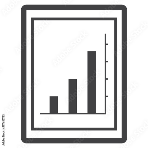 tablet pc with graph chart icon