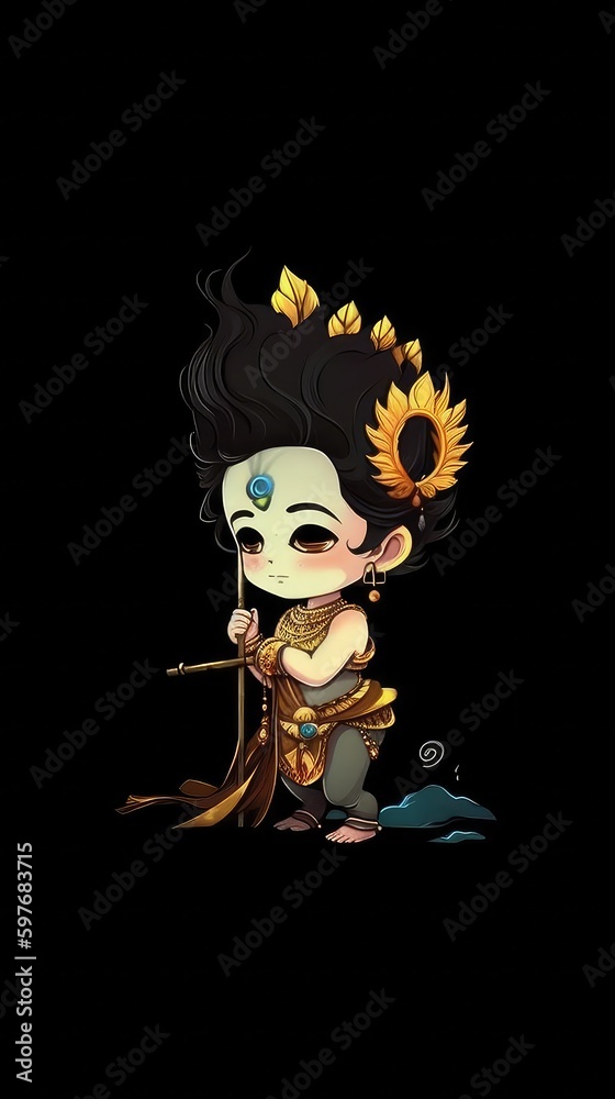 Little Krishna  Painting. Generative Al  high  quality