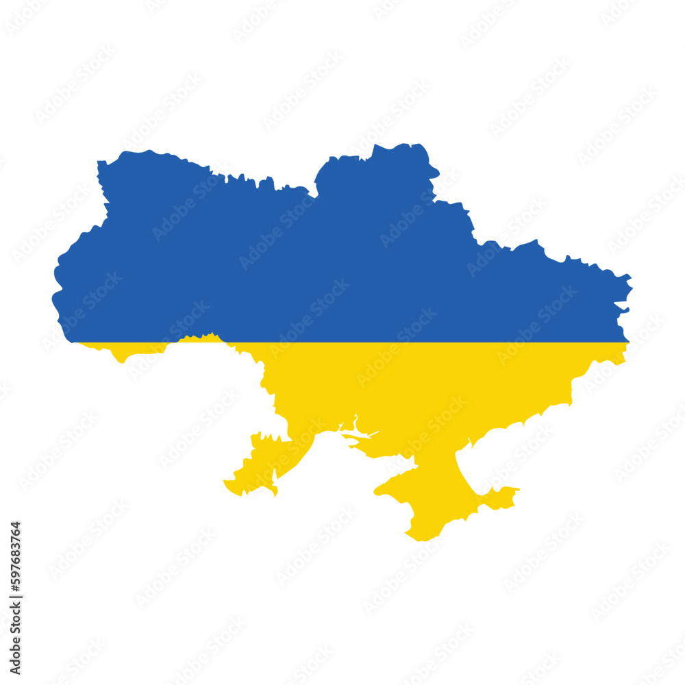 Map of Ukraine with national flag on the white background. Vector illustration. Map of Ukraine with national flag on the white background. Vector illustration.