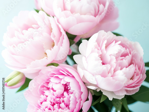 Pastel pink peonies  wedding  Easter  Mother s day  vintage style  generative ai.