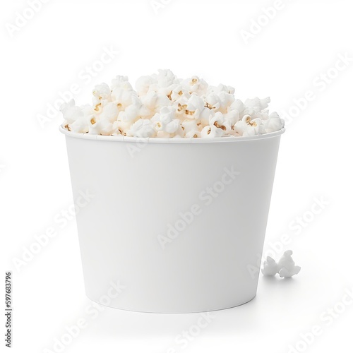 mockup of a white popcorn container that is empty, Generative AI.