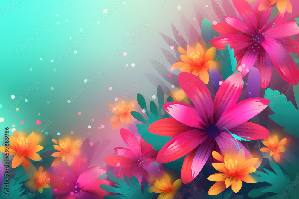 Spring background with beautiful colorful flowers Spring background with beautiful colorful flowers