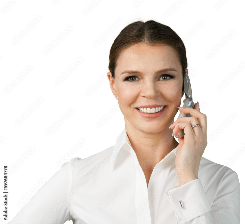 Businesswoman Talking On The Phone Close-up - Isolated