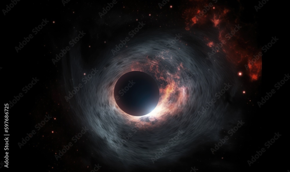 Destructive black hole pulling planet into space's abyss Creating using generative AI tools