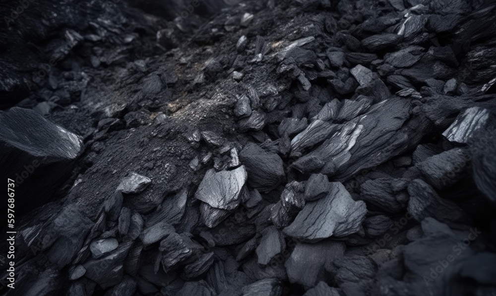 Detailed view of bituminous coal formation Creating using generative AI tools
