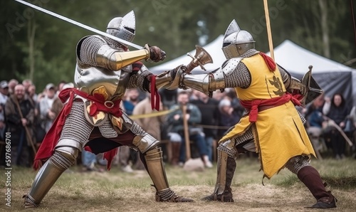 The clash of swords in a knightly duel Creating using generative AI tools