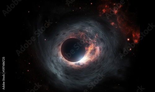 Destructive black hole pulling planet into space's abyss Creating using generative AI tools