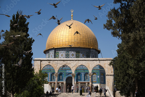 Imposante al-Aqsa-Moschee auf dem Tempelberg in Jerusalem, Israel & Palästina