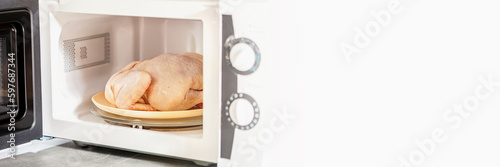 Raw chicken in the microwave