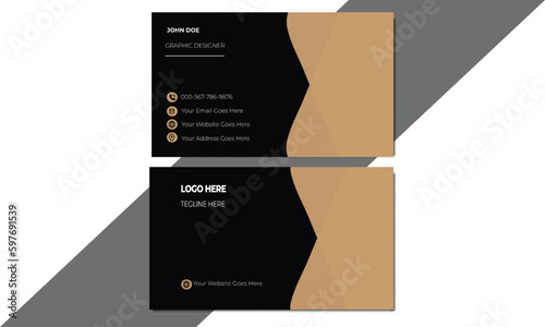 Double-sided creative and modern business card template. Portrait and landscape orientation. Personal visiting card with company logo.
