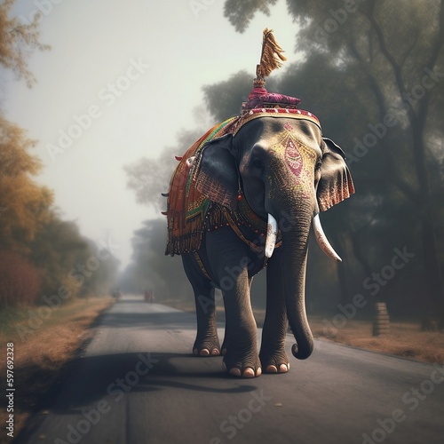elephant in the city © lego man