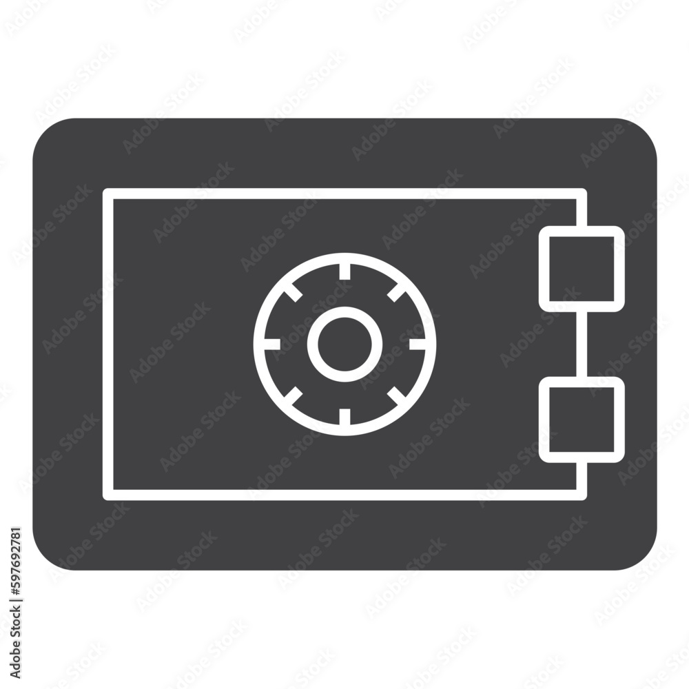 safe box icon, solid icon isolated on transparent background safe box icon, solid icon isolated on transparent background