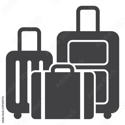 suitcases luggage isolated on transparent background