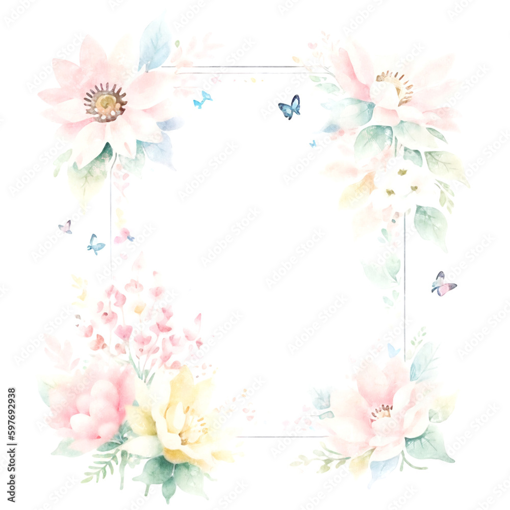 Beautiful watercolor floral wedding illustration