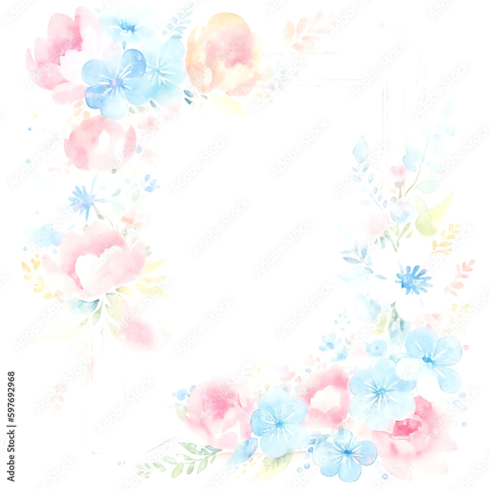 Beautiful watercolor floral wedding illustration