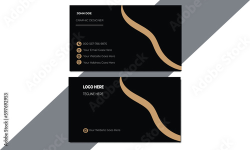 Professional modern presentation card with company logo. Striped Optical Illusion Business Card. Creative and modern business card template.