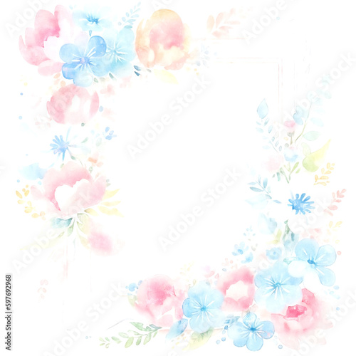 Beautiful watercolor floral wedding illustration