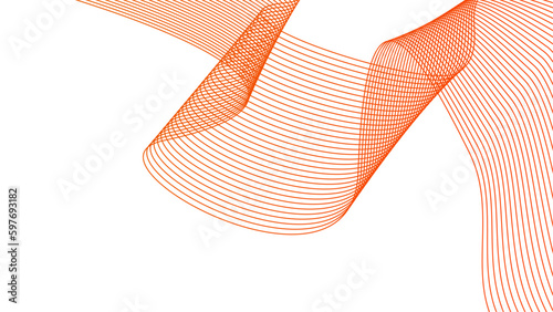 orange wavy tech lines abstract background illustration eps	