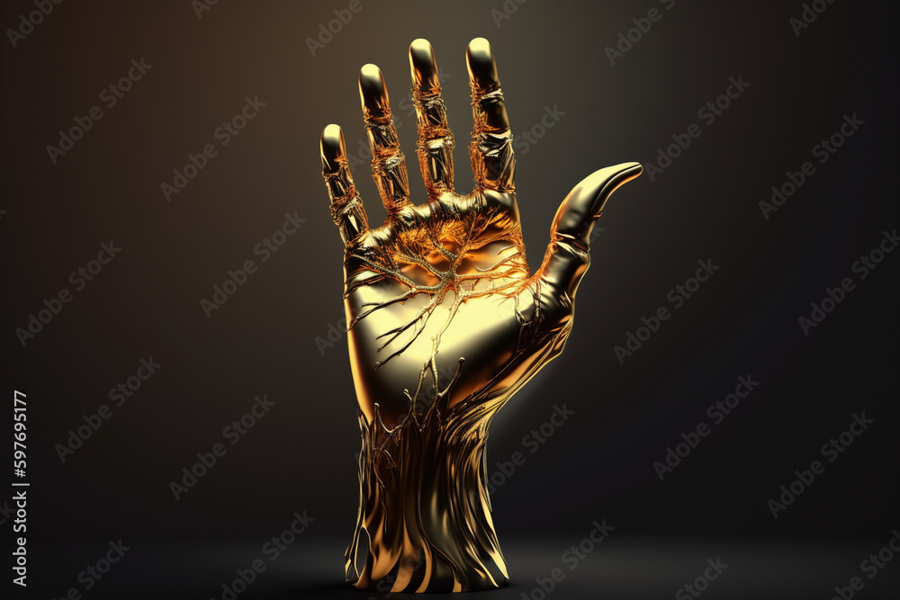 Złota rączka, złota dłoń - Golden hand, golden hand - Generative - obrazy, fototapety, plakaty 